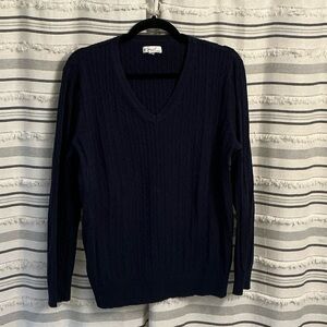 Women’s Navy V-Neck Sweater